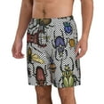 thumbnail image 2 of Bixox Men's Bright Insects printing Casual Classic Fit Short Summer Beach Shorts, 2 of 6