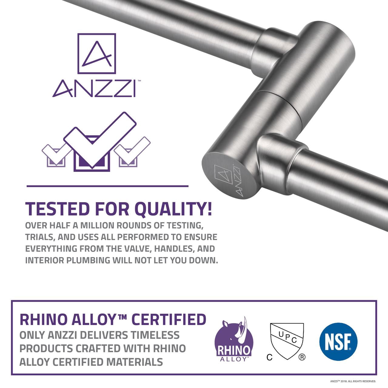 ANZZI Braccia Wall Mounted Double Handle Pot Filler in Brushed Nickel
