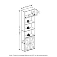thumbnail image 3 of Furinno Jensen Farmhouse 6-Shelf Display Bookcase, Bookshelf with Doors, Amber Pine, 3 of 5