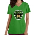 thumbnail image 3 of lcziwo St Patricks Day Scrubs for Women Funny Shamrock Print Tees Shirts Loose Fit Casual V Neck Scrub Tops Summer Vacation Outfits Green XL Daily Sales, 3 of 5