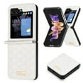 thumbnail image 4 of Allytechgroup Slim Case for Samsung Galaxy Z Flip 7, Premium PU Leather Shockproof Protective Anti-Scratch Fashionable Grid Stylish Luxury Phone Case for Galaxy Z Flip 7, White, 4 of 8