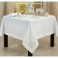 thumbnail image 2 of SARO 6300.W70140B 70 x 140 in. Rectangle Classic Hemstitch Border Tablecloth  White, 2 of 5