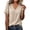 Beige, variant on Women's Summer Lace Plain V Neck Lace Elegant Shirt Fashion Solid Blouse Short Sleeve Tops Beige L