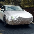 thumbnail image 2 of Ofertas Únicas Funda de Coche Frontal Media Impermeable 210x110cm Funda Exterior para Coche 210D Color Plateado, 2 of 6