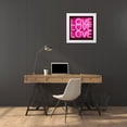 thumbnail image 3 of Carr, Hailey 26x26 White Modern Wood Framed Museum Art Print Titled - Neon Love Love Love PB, 3 of 4