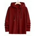 thumbnail image 3 of Gytharion Corduroy Sweatshirts for Men Lightweight Casual Long Sleeve Drawstring Hoodies Fall Loose Comfy Button Down Hooded Jackets, 3 of 8
