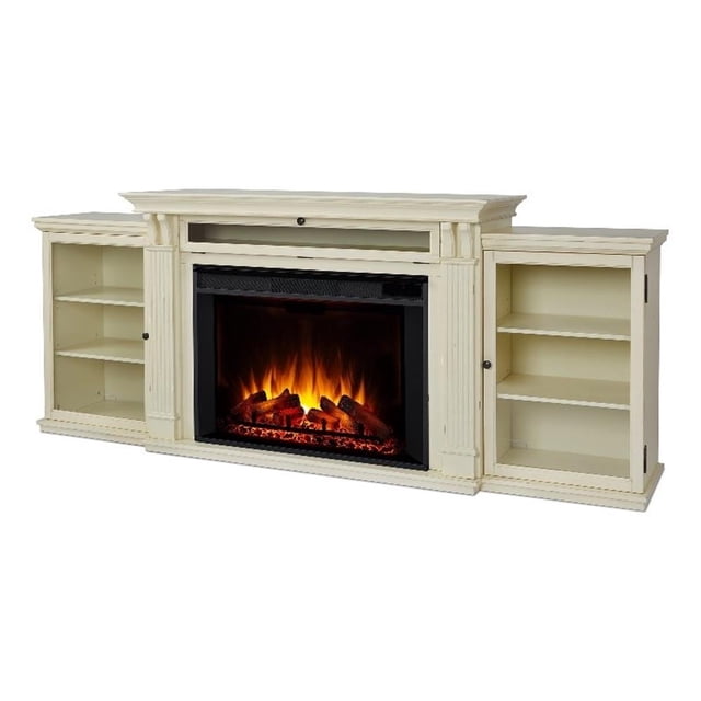 Real Flame Canada Cheminée Électrique Grand en Bois Tracey, Blanc Vieilli
