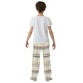 thumbnail image 5 of FORMRS Kids Pajama Pants with Pockets Size 6-8Y Boys Lounge Sleep Bottoms, Beige Plaid Pattern, 5 of 8