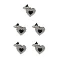 thumbnail image 3 of Langgg Keyring Keyholder DIY Small Decorative Purse Pendent Multipurpose Sweet Gift Workmanship Bag Decor Heart Keychain Black/White 5Set, 3 of 6