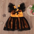 thumbnail image 6 of Aihuaihua Baby Set Halloween Girls Bodysuits Romper Dresses Skeleton Pumpkin Bat Print Comfortable Clothes for Toddler Halloween Dress Tutu for Toddler Girls, 6 of 7