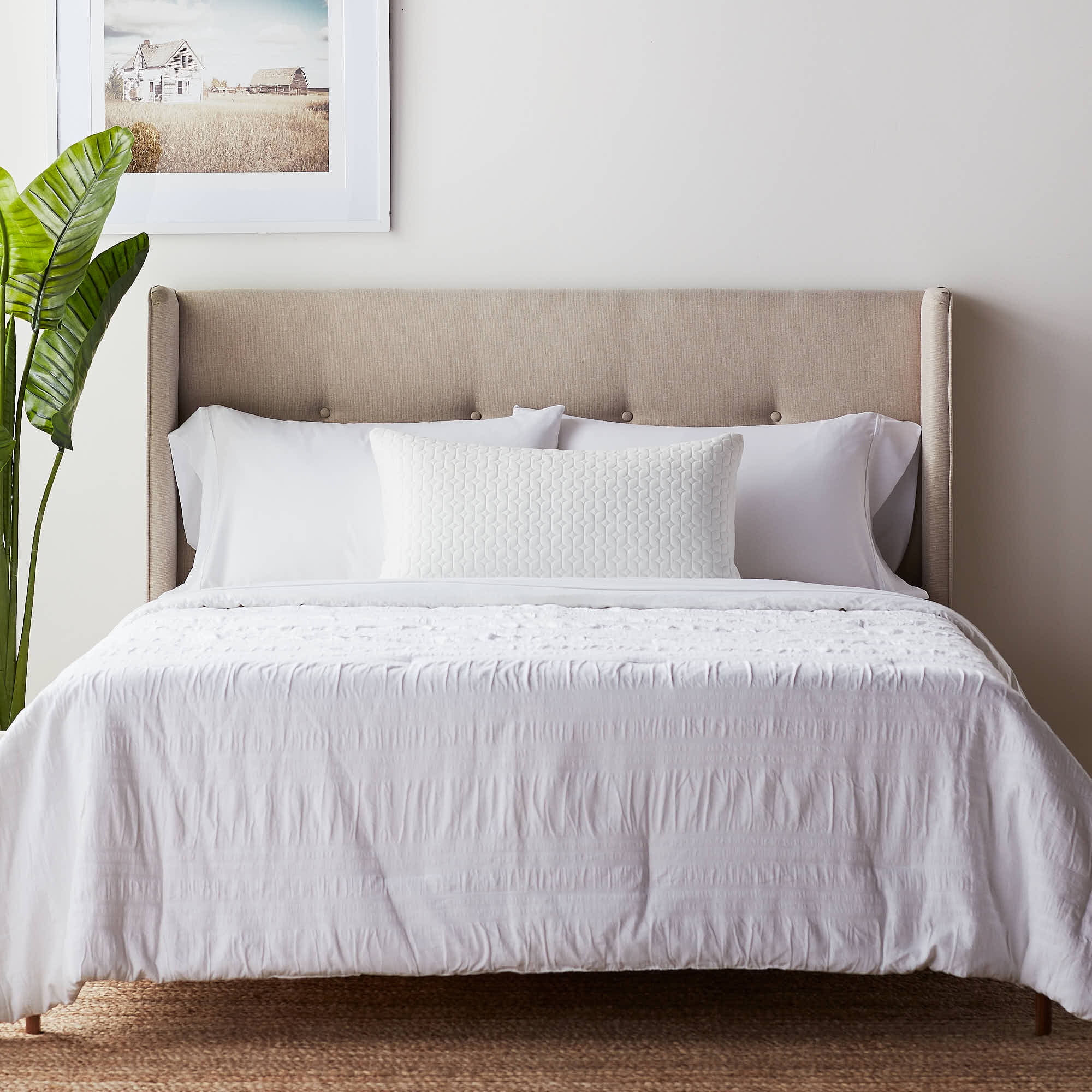 Rest Haven Ultra Plush Bed Pillow with Shredded Foam and Customizable Loft, Queen, 2 Pack