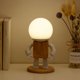 thumbnail image 2 of Lámpara de mesa creativa con figura de madera con pantalla de cristal blanco, lámpara de noche modernista, lámparas de mesita de noche, 2 of 5