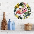 thumbnail image 3 of Flamingo Leaves Lemons Wall Clock 10 inch Non-Ticking Easy to Read Decorative Clocks for Home Bedroom Living Room, 3 of 8