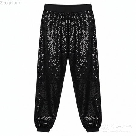 Zecgelong Girls Glitter Sequin Cargo Jogger Pants With Elastic Waistband For Dance Performance Skateboard Hip Hop Casual Wear And Party Outfit Girls Pants Size Black 9-10 Years