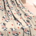 thumbnail image 3 of Beige Cow Heart Pattern Blanket,Comfortable Soft Flannel Throw Blanket,All Season,Warm Lightweight Blankets for Sofa Bed Couch Living Room Chair,30"x40", 3 of 4