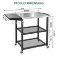 thumbnail image 2 of NUUK Rolling Outdoor Grill Cart with Wheels,Dining Table with Hook, Stainless Steel Food Prep Table Stand for Patio BBQ and Deck Parties, 2 of 7
