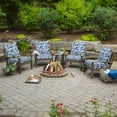 thumbnail image 4 of ARDEN Outdoor Deep Seat Cushion Set (4-Pack), 24 in x 24 in, Weather-Proof, Rain-Proof, Fade Resistant Patio Cushion for Chair, Sofa, and Couch Blue Garden Floral, 4 of 9