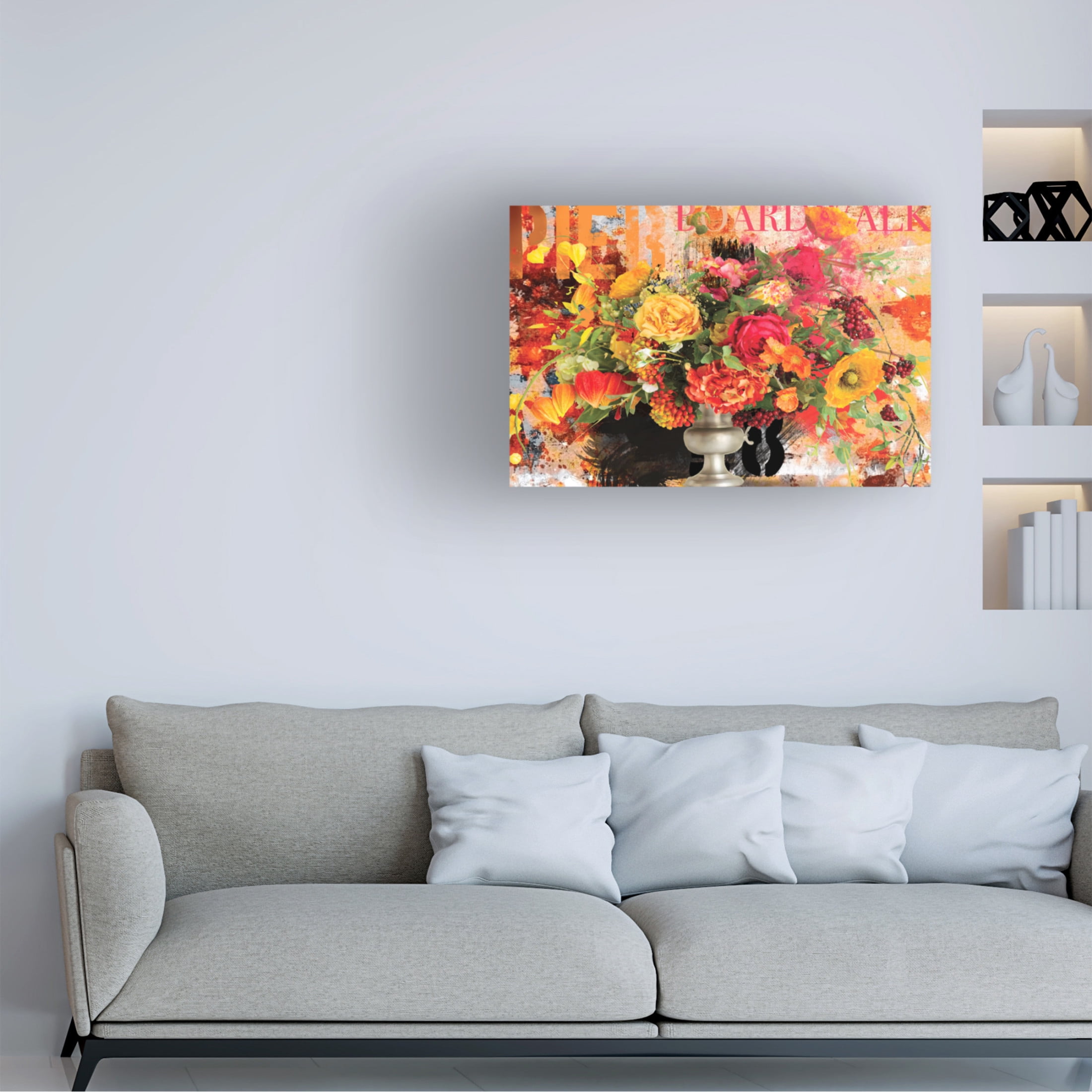 Canvas Wall Art - Porter Hastings 'Urban Bouquet 5' Wall Art for Living Room, Bedroom, or Office Décor by Trademark Fine Art - 47 x 30 Inches