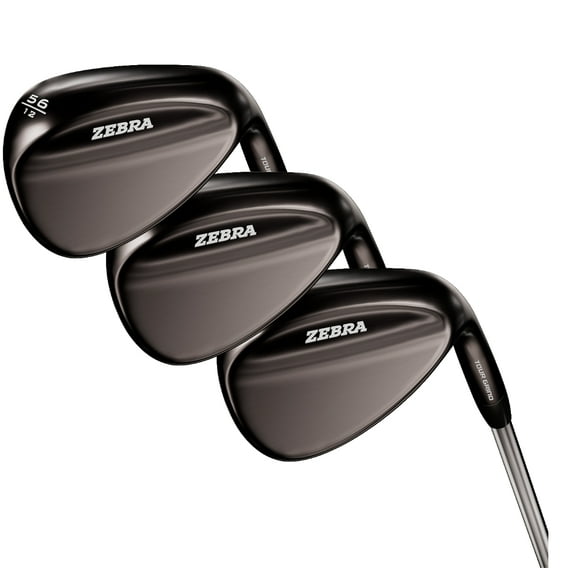 Zebra Golf Tour Grind Forged Black Wedge Set, Mens Right Hand