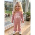 thumbnail image 4 of Cjfdfy Toddler Baby Girl Spring Fall Winter Outfit Baby Girls Little Miss Sassy Pants Clothes Waffled Letter Embroidered Ruffled Trim Long Sleeve Crewneck Sweatshirt and Long Pants 2 Pcs Set, 4 of 9