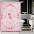 thumbnail image 2 of Erosebridal Lovely Satin Bow Ribbon Shower Curtain 72Wx72L for Girls, Romantic Floral Print Waterproof Bathroom Curtain, 2 of 5