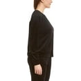 thumbnail image 3 of Gloria Vanderbilt Women's Long Sleeve Velour Pullover Top Small, Black, 3 of 4