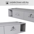 thumbnail image 6 of OmySalon Wall Mount Styling Station for Hair Stylist,Beauty Barber Spa Equipment,Salon Cabinet Station with Locking Drawers,Bathroom Dresser with 5 Hair Dryer Holders,Grey, 6 of 8