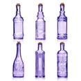 thumbnail image 1 of Botellas de vidrio BULK PARADISE, color morado surtido con corcho, 400 ml, paquete de 6, 1 of 6