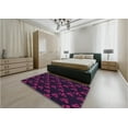 thumbnail image 4 of Ahgly Company Indoor Round Patterned Dark Magenta Purple Area Rugs, 6' Round, 4 of 6