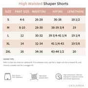 Vaslanda 2 Packs Tummy Control Shapewear Shorts Faja Body Shaper for Women High-Waisted Thigh Slimming