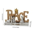 thumbnail image 5 of Milue Peace Christ Nativity Statue Scene Set Resin Manger Ornament Crafts, 5 of 10