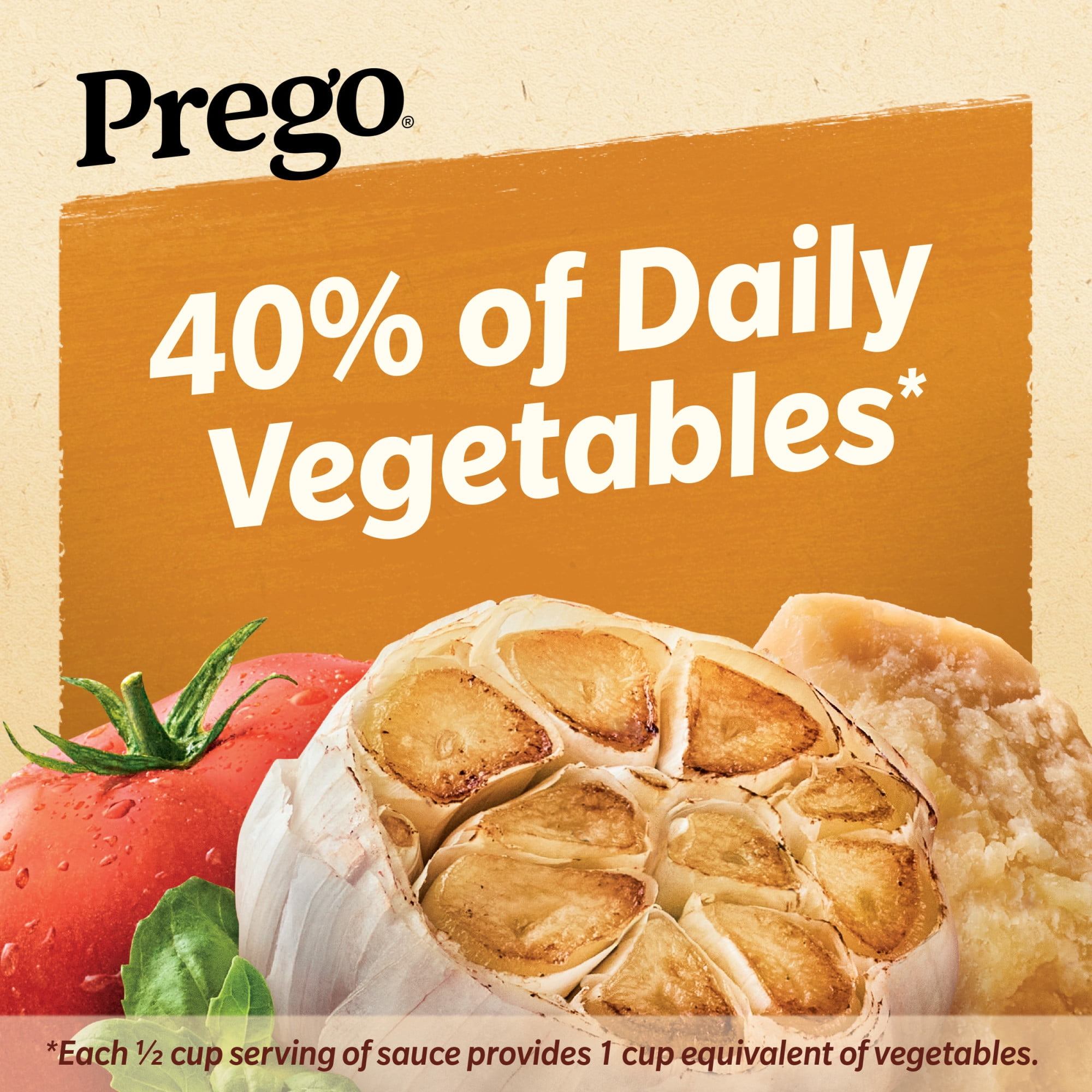 (6 pack) Prego Pasta Sauce, Italian Tomato Sauce with Roasted Garlic & Parmesan Cheese, 24 oz Jar
