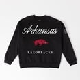 thumbnail image 5 of Women's Gameday Couture Black Arkansas Razorbacks Oversized Legacy Club Black Label Premium Fleece Sweatshirt, 5 of 5