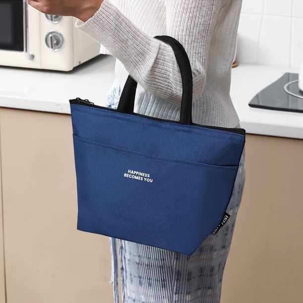 Bolsa térmica reutilizable para el almuerzo para mujeres y niños | Bolsa de tela de gran capacidad con forro de aluminio | Bonita lonchera para picnic, trabajo, escuela y playa
