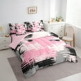 thumbnail image 3 of Manfei Pink Gray Black Ombre Twin Bedding Sets 7pcs, Abstract Oil Painting Bedding Comforter Set, Watercolor Gradient Sheet Sets, Luxury Bedroom Decor, 3 of 8