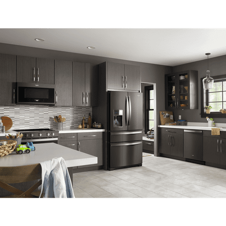 Whirlpool - 26.2 Cu. Ft. 4-Door French Door Refrigerator - Black Stainless Steel