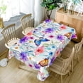 thumbnail image 5 of 60x108inches Floral Rectangle Tablecloth Blue Pink Flowers Blossom Printed Table Cloth Waterproof and Washable Fabric Table Cover for Kitchen Dining Room Living Room Patio Home Decors, 5 of 6