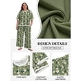 thumbnail image 6 of MINTREUS Lounge Sets for Women Plus Size Pajamas Neck Pullover Top Wide-Leg Pants Women's PJ Casual Set 1X-5X, 6 of 11