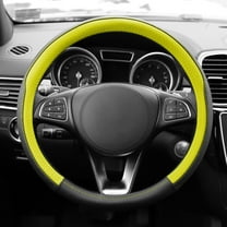 FH Group Geometric Chic Microfiber Leather Car Steering Wheel Cover Fits 14.5 Yellow