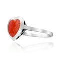 thumbnail image 4 of Heart of Compassion Red Coral Sterling Silver Ring-9, 4 of 5