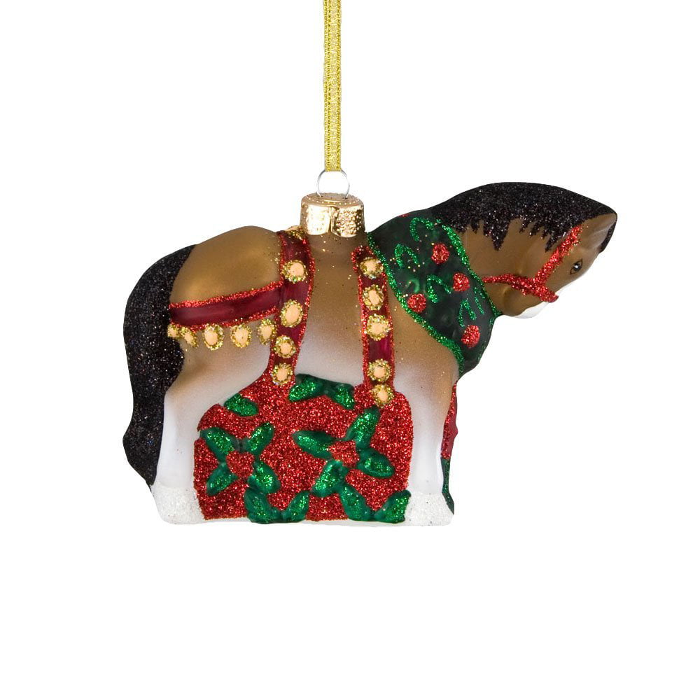 Details about   Christmas Clydesdale Glass Painted Pony Ornament 