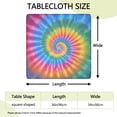 thumbnail image 2 of Rainbow Tie Dye Mandala Pattern Square Fitted Tablecloth with Elastic Edge,Square Table Cover,Washable Elastic Table Cover for Home Kitchen Party Decor 34"x34", 2 of 6