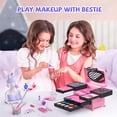 thumbnail image 3 of Kids Makeup Kit for Girls, 66PCS Kids Makeup Set with Mirror, Washable Makeup Kit for Kids, Girl Toys & Toys for Girls, Birthday Gifts for 4 5 6 7 8 9 Year Old Girl(Pink & Black), 3 of 7