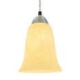 thumbnail image 3 of Aspen Creative 61105 Adjustable One-Light Mini Pendant Ceiling Light, Transitional Design in Satin Nickel Finish with Beige Art Glass Shade, 6" Wide, 3 of 6