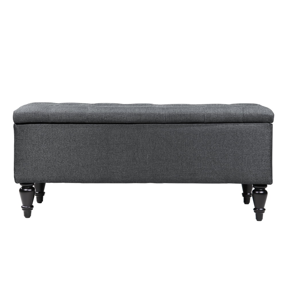 Abble 38 inch Fabric Upholstered Flip Top Storage Bench