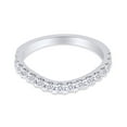 thumbnail image 3 of 1/3 Carat Round Cut White Natural Diamond Curved Wedding Band Ring For Women In 14K White Gold Over Sterling Silver (Clarity : I2-I3, Color : I-J, 0.33 Cttw) Ring Size-10, 3 of 3