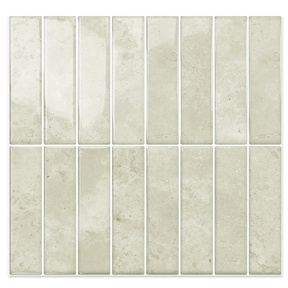 DEWOO 10 Sheet Thicker Peel and Stick Backsplash Tile,3D Self Adhesive Wall Tiles Stick on Backsplash for Kitchen,Bathroom,Camper (12"×12",Beige)