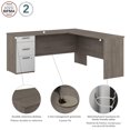 thumbnail image 2 of Bureau en L 65L avec rangement Ridgeley de Bestar, érable argenté et blanc pur, 2 of 4