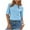 Light Blue, variant on QingYiHua 1/2 Sleeve T Shirts for Women Scoop Neck T Shirts Slim Fit Casual Elbow Summer Basic Tee Tops for Teen Girls Fall Outfits Women's Clothing