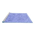 thumbnail image 2 of Ahgly Company Machine Washable Indoor Square Oriental Blue Traditional Area Rugs, 6' Square, 2 of 4